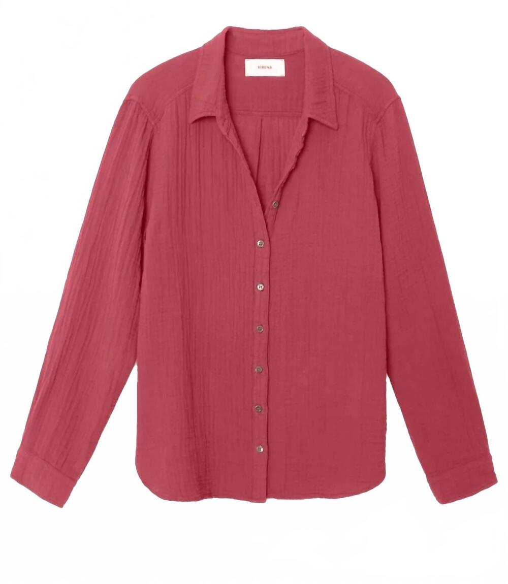 NEW XIRENA women's chariot long sleeve shirt in red dahlia